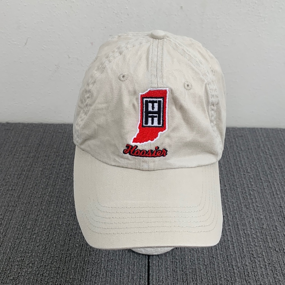 Indiana Hoosier Baseball Hat Unisex Adjustable Beige Strapback Cap Big X